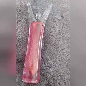 Elegant Pink and Gold Glass Figurine
